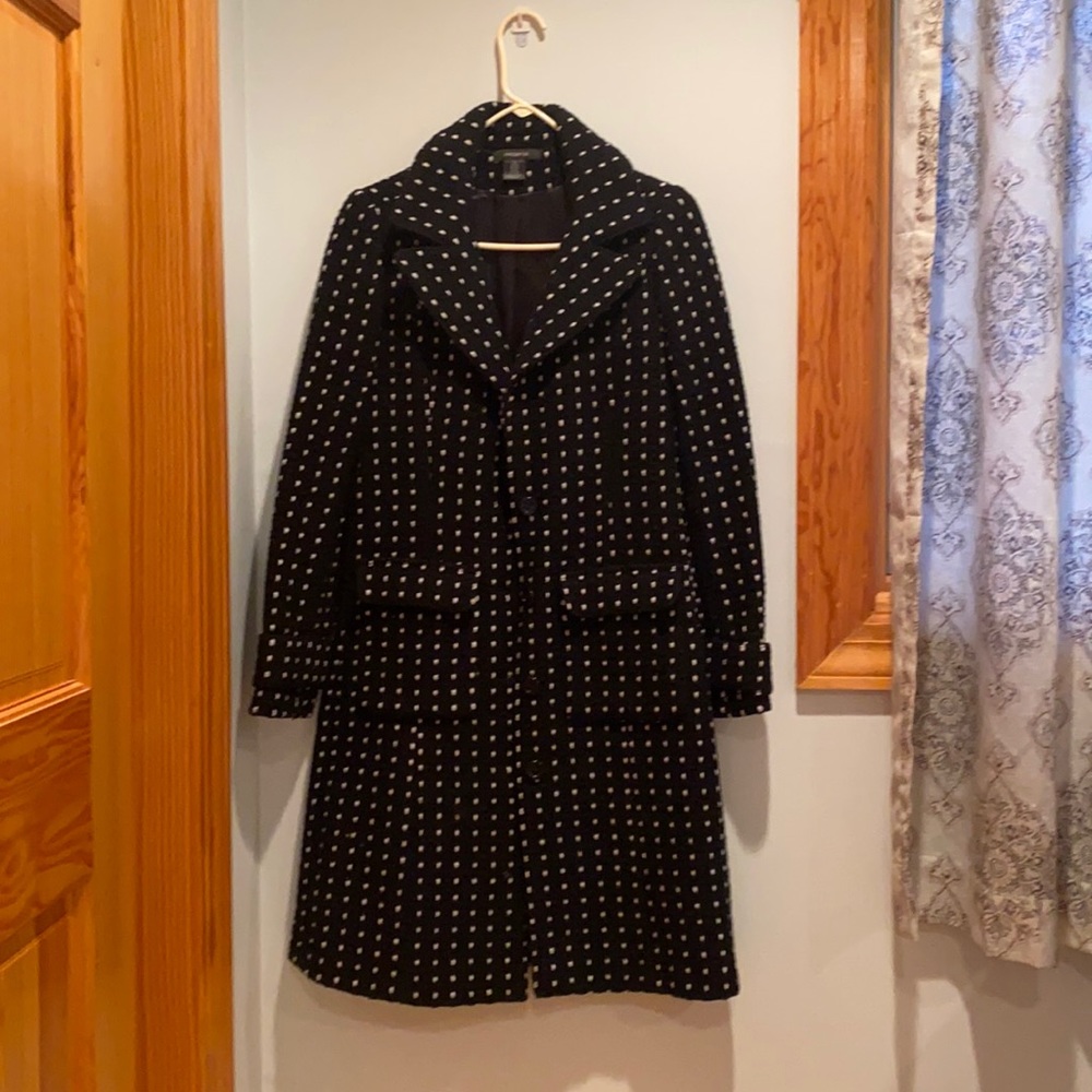 Arden B. Black and White Wool Coat